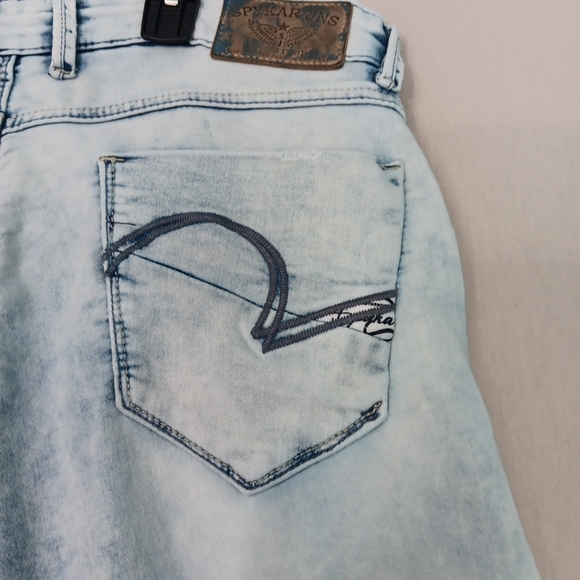 Spykar Jeans Mens 34x32 Blue Light Wash Low Rise Ultra Slim Thigh Narrow Stretch - Picture 6 of 8